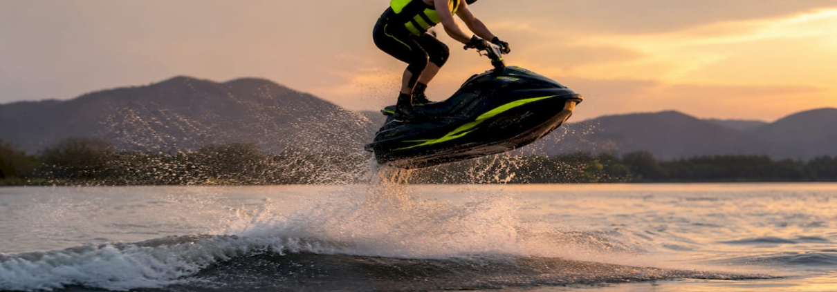 Freestyle jet ski rider demonstrating basic stance