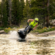 Jet ski rider performing freestyle trick