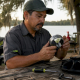 Mechanic inspecting jet ski pump wear ring