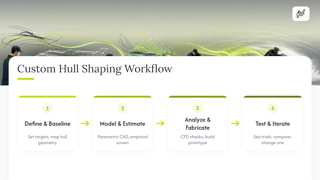 Diagram of custom hull shaping design workflow