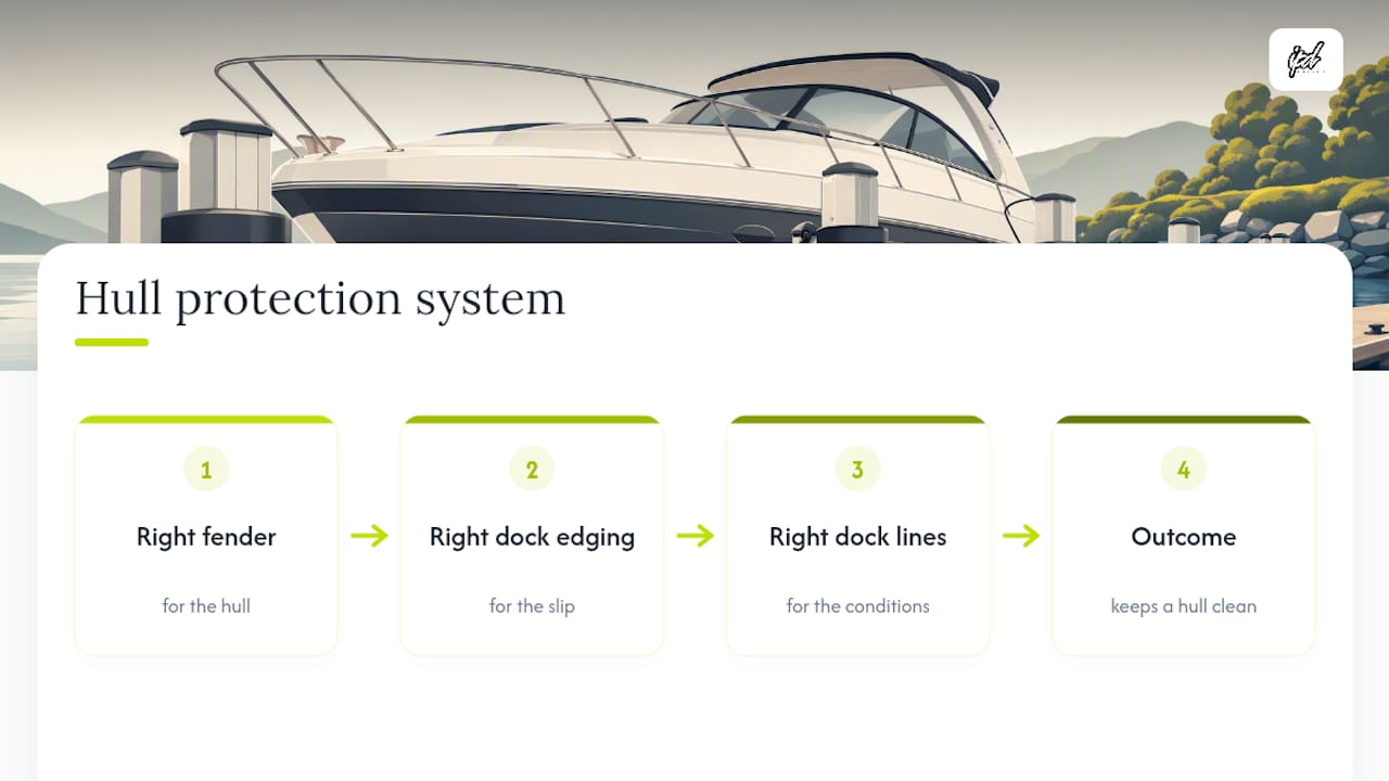 Diagram showing hull protection system elements