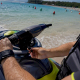 Jet ski rider performing pre-launch safety checks
