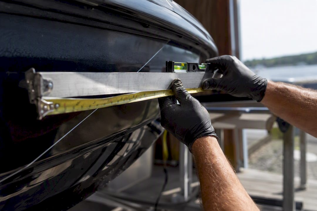 Measuring jet ski hull curve with tools