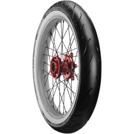 Avon Cobra Chrome AV91 White Sidewall Front Tire - 120/70-21 68V 1DK (AVAILABLE SEPTEMBER 2026)