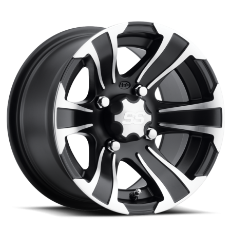 ITP SS 312 14x6 / 4x137 BP / 4+2 Offset Black w/ Machined Wheel