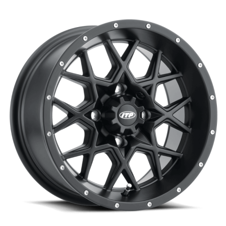 ITP Hurricane 16X7 / 4x136 BP / 5+2 Offset Matte Black Wheel