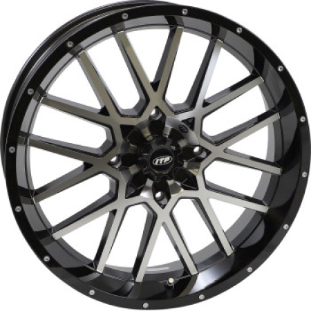 ITP Hurricane 18x6.5 / 4x137 BP / 4+2.5 Offset Gloss Black w/ Milled Edges Wheel