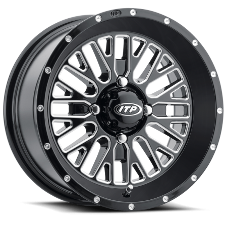 ITP Momentum 20x6.5 / 4x137 BP / 10mm Offset Black w/ Milled Accents Wheel