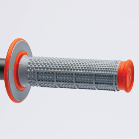 Renthal MX Dual Compound Grips Tapered 1/2 Waffle - Grey/ Orange