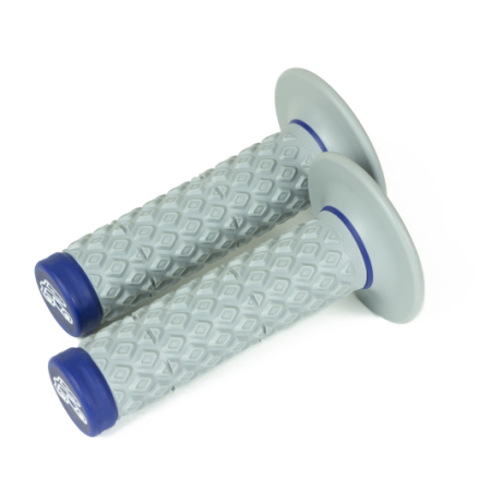 Renthal Soft/Firm MX Dual Compound Grips Tapered 1/2 Waffle - Gray/Blue