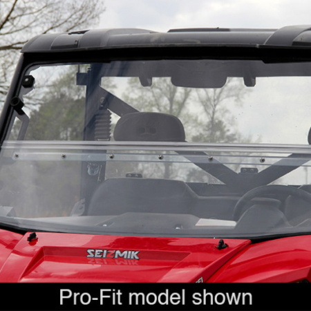 Seizmik 03-23 Polaris 570-800 Ranger Full-Size - 1.75 in. Versa-Fold Windshield - UV Resistant